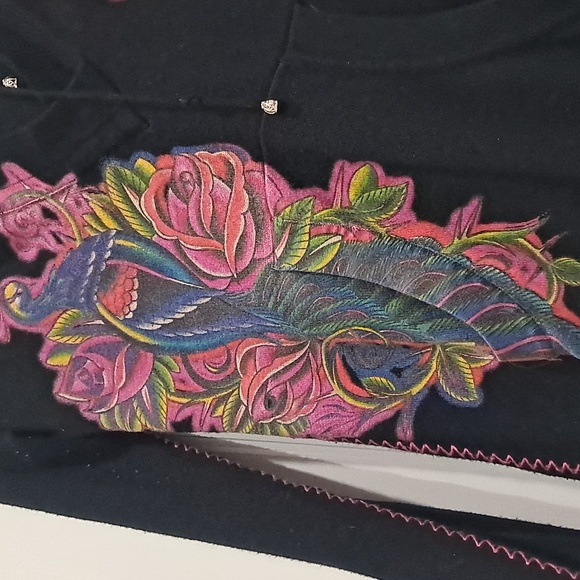 Black & pink ED HARDY HOODIE - Picture 3 of 9